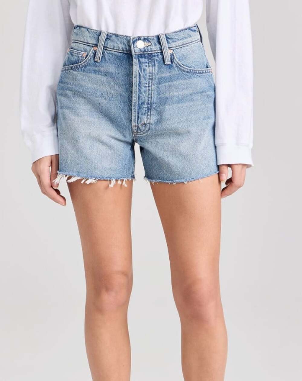 MOTHER The Skipper Short N Long Fray Shorts in Leap at The Chance Size 28
